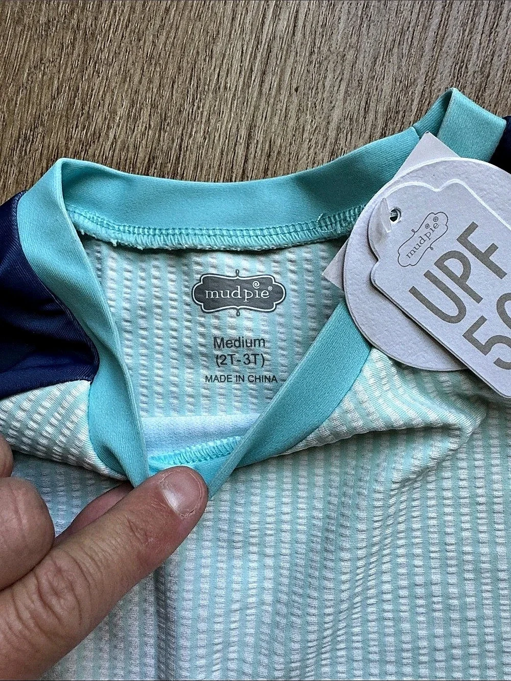 mud pie Boys 2T-3T UPF 50+ Golf Rashguard Set Blue & Green NWT